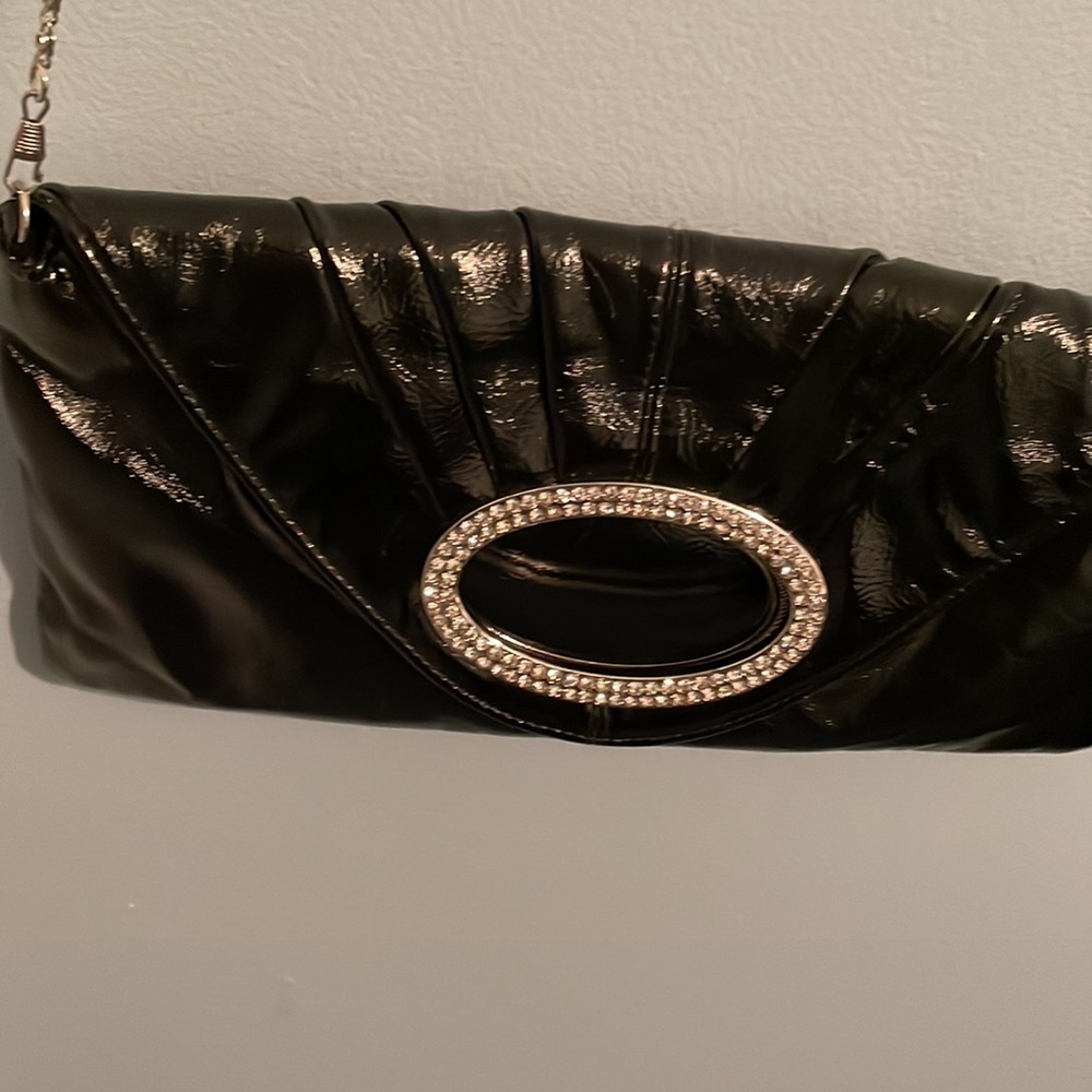 Lula vegan clutch bag with crystals and chain - Picture 2 of 14